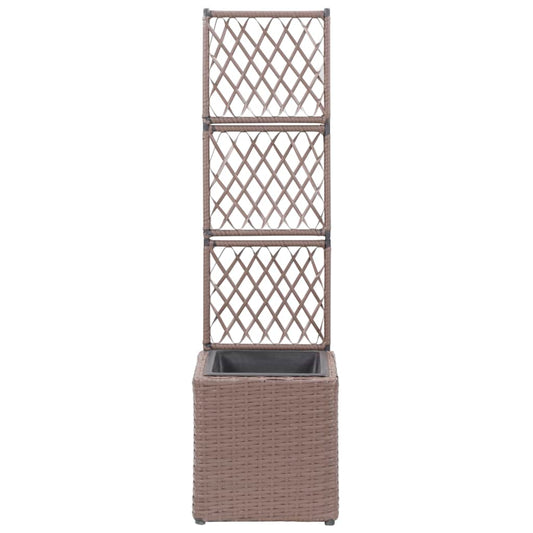 Letto Rialzato Traliccio 1 Vaso 30x30x107cm Polyrattan Marrone | homemem39