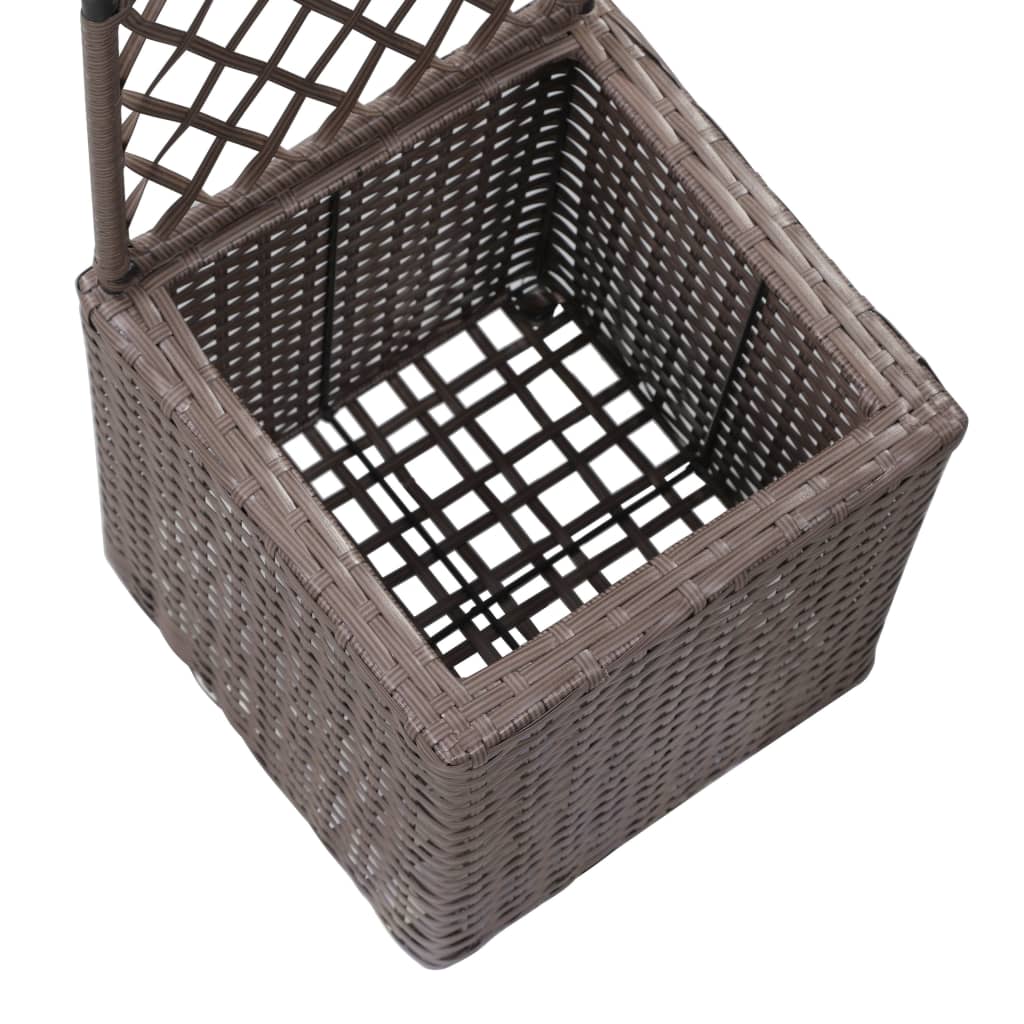 Letto Rialzato Traliccio 1 Vaso 30x30x107cm Polyrattan Marrone | homemem39
