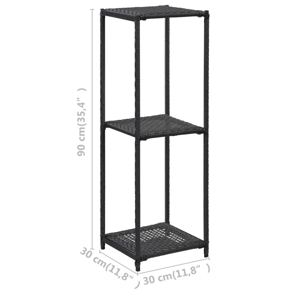 Scaffale Nero 30x30x90 cm in Polyrattan | homemem39