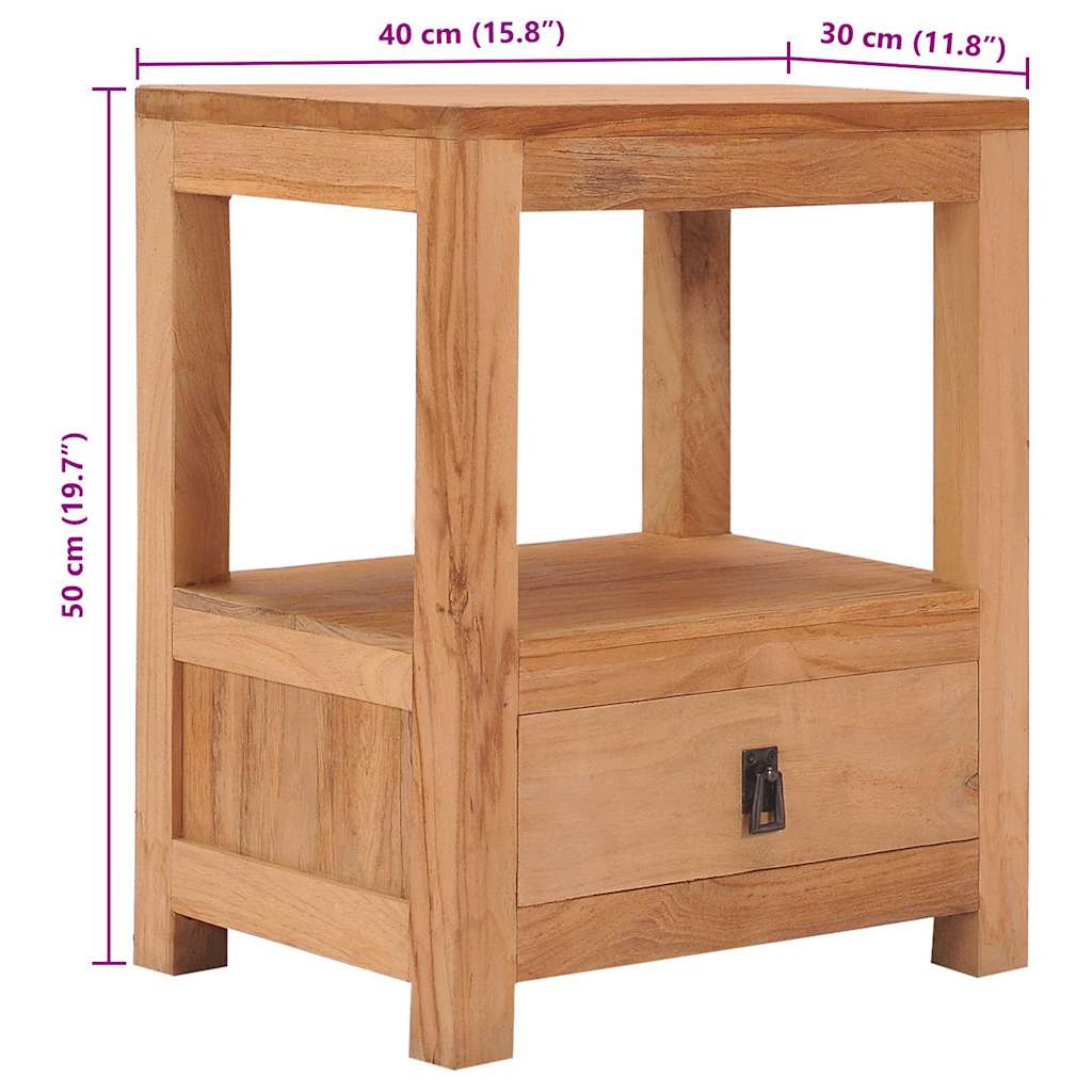 Comodino 40x30x50 cm in Legno Massello di Teak | homemem39