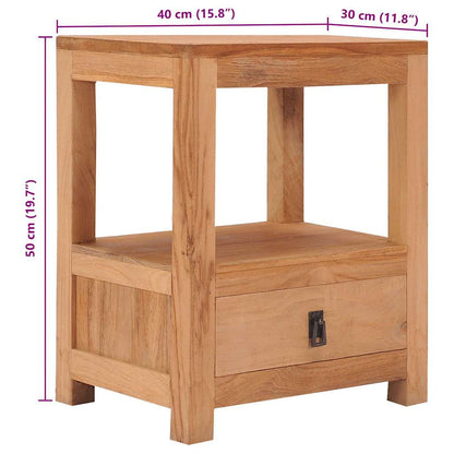 Comodino 40x30x50 cm in Legno Massello di Teak | homemem39