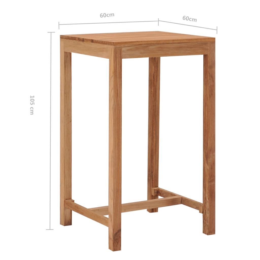 Tavolo da Bar da Giardino 60x60x105 cm Legno Massello di Teak - homemem39
