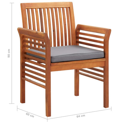 Set da Pranzo da Giardino 5 pz con Cuscini Massello di Acacia