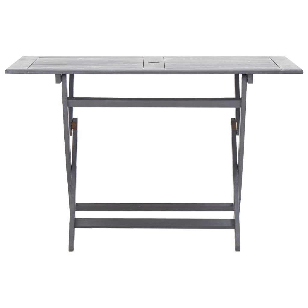Set da Pranzo per Giardino 5 pz Legno Massello di Acacia Grigio