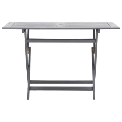 Set da Pranzo per Giardino 5 pz Legno Massello di Acacia Grigio