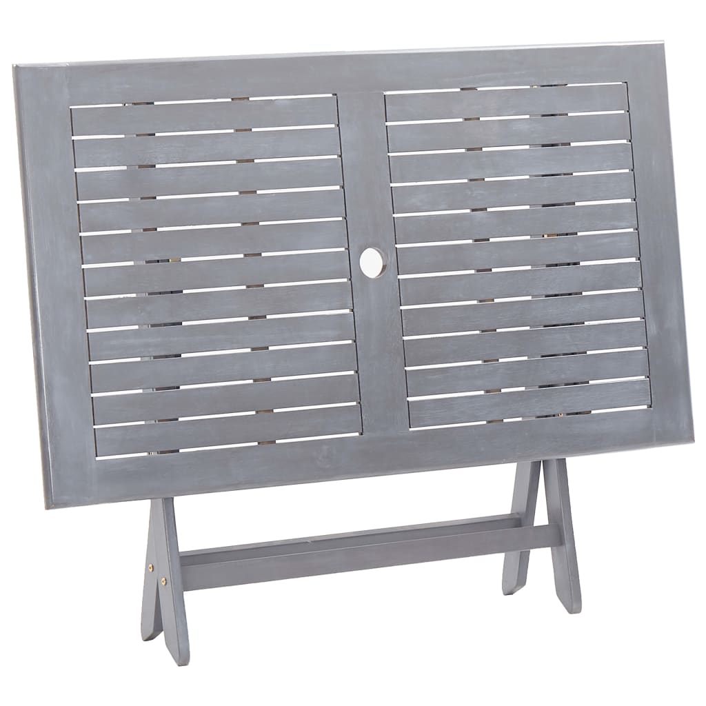Set da Pranzo per Giardino 7 pz Legno Massello di Acacia Grigio | homemem39