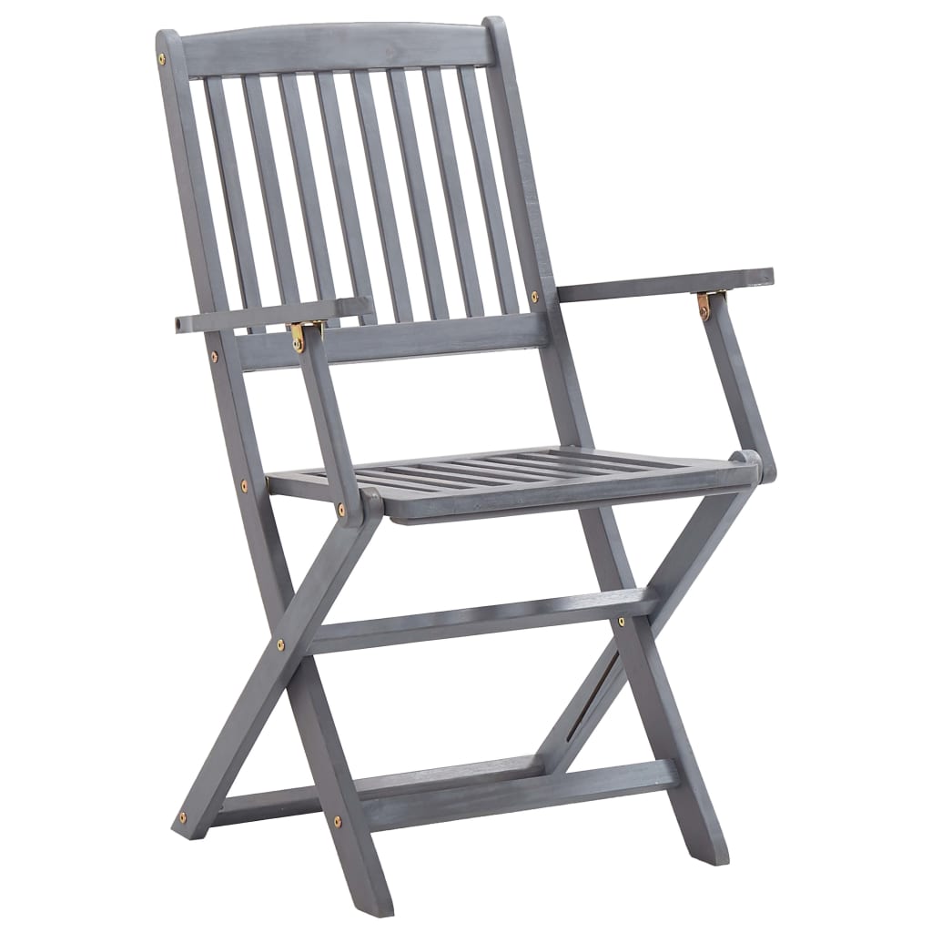 Set da Pranzo per Giardino 7 pz Legno Massello di Acacia Grigio | homemem39