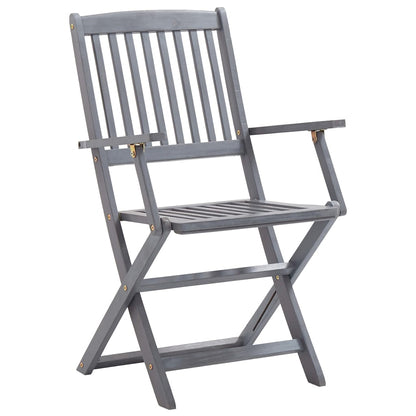 Set da Pranzo per Giardino 7 pz Legno Massello di Acacia Grigio | homemem39
