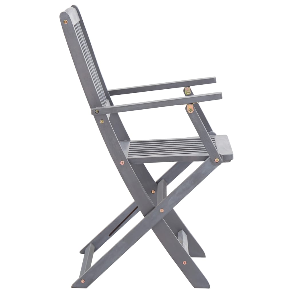 Set da Pranzo per Giardino 7 pz Legno Massello di Acacia Grigio | homemem39