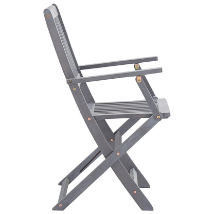 Set da Pranzo per Giardino 7 pz Legno Massello di Acacia Grigio | homemem39