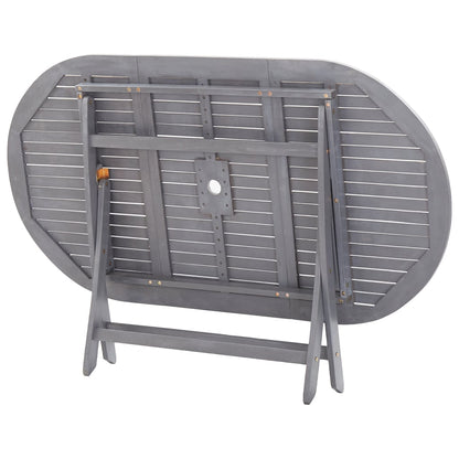 Set da Pranzo per Giardino 7 pz Legno Massello di Acacia Grigio - homemem39