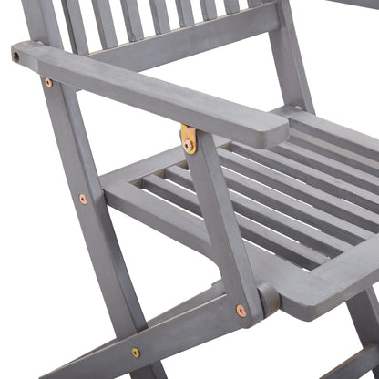 Set da Pranzo per Giardino 5 pz Legno Massello di Acacia Grigio | homemem39