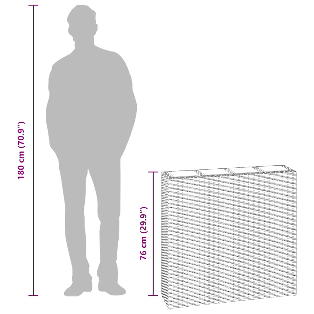 Letti Rialzati da Giardino con 4 Vasi 2 pz in Polyrattan Bianco