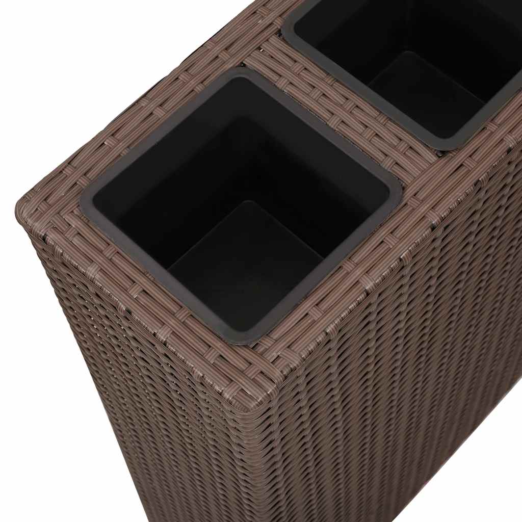 Letti Rialzati da Giardino con 4 Vasi 2 pz in Polyrattan Marrone | homemem39
