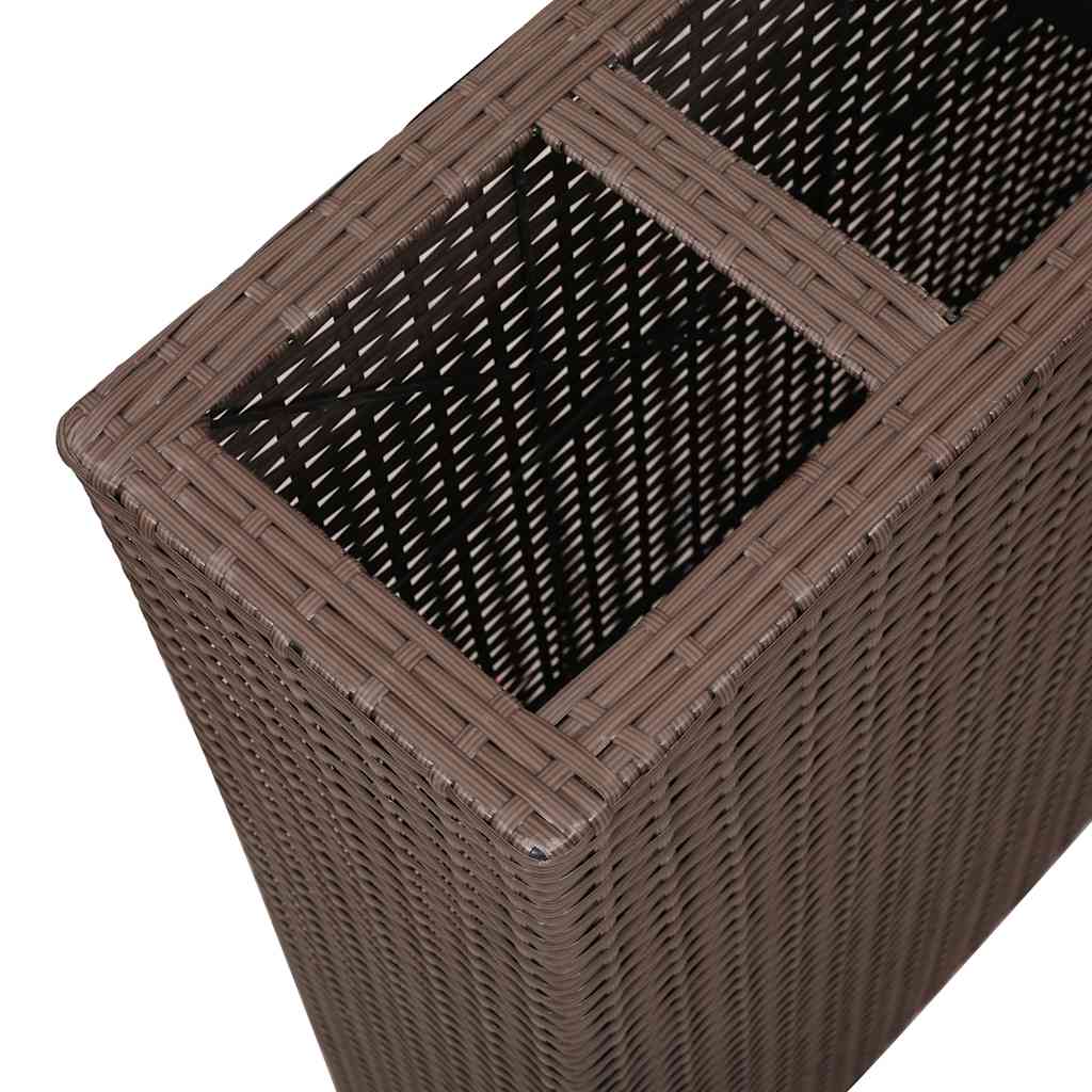 Letti Rialzati da Giardino con 4 Vasi 2 pz in Polyrattan Marrone | homemem39