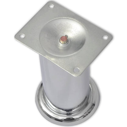 Piedini Rotondi per Divani 8 pz Cromati 120 mm - homemem39