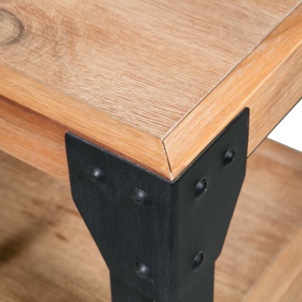 Comodini 2 pz Legno Massello di Acacia e Acciaio 40x30x54 cm - homemem39