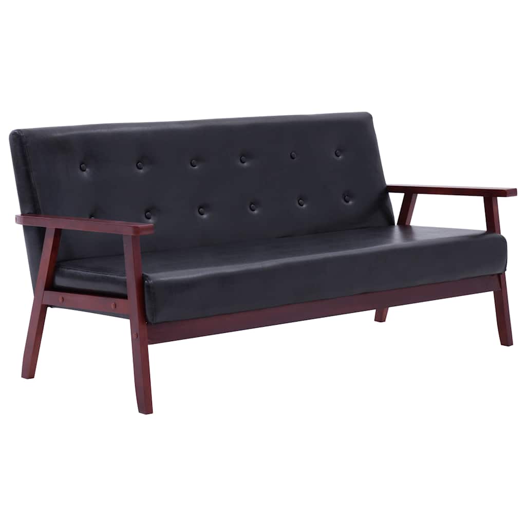 Set di Divani 3 pz Nero in Similpelle | homemem39