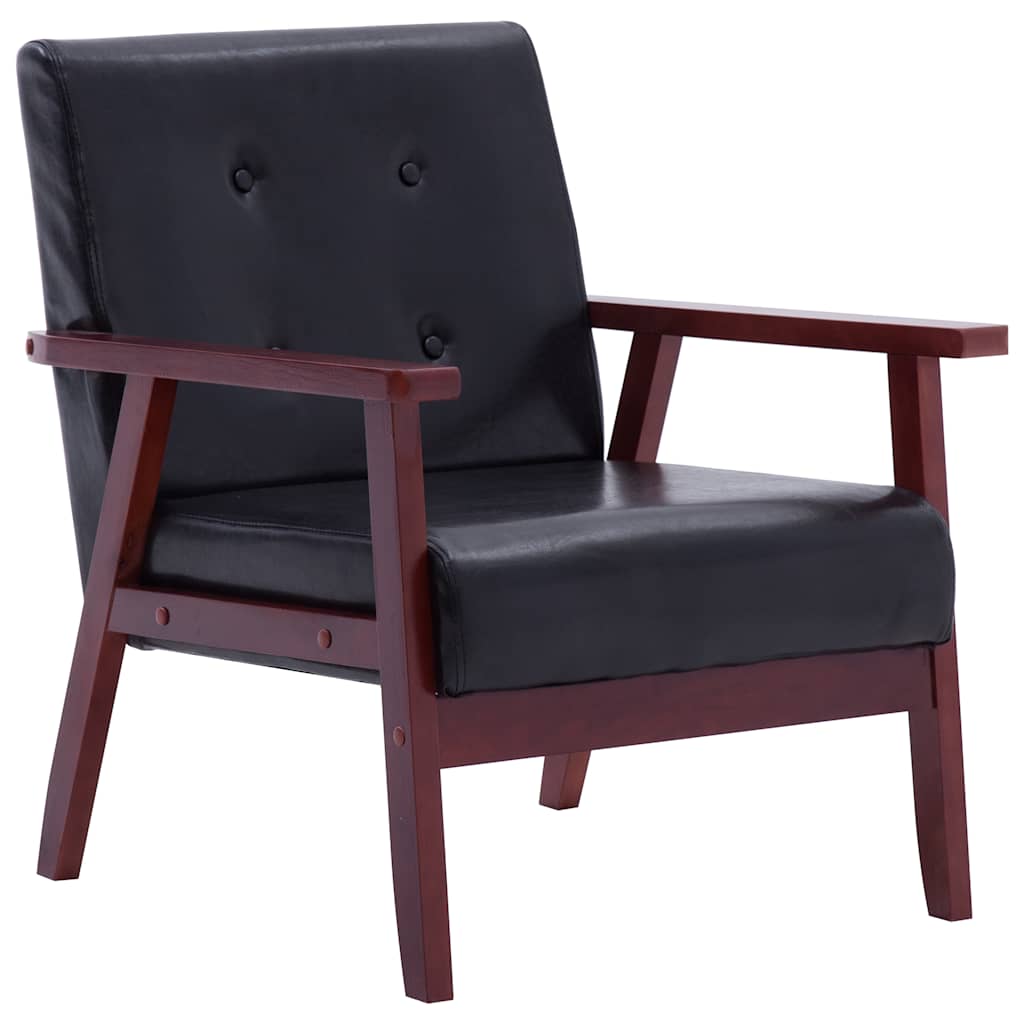 Set di Divani 3 pz Nero in Similpelle | homemem39
