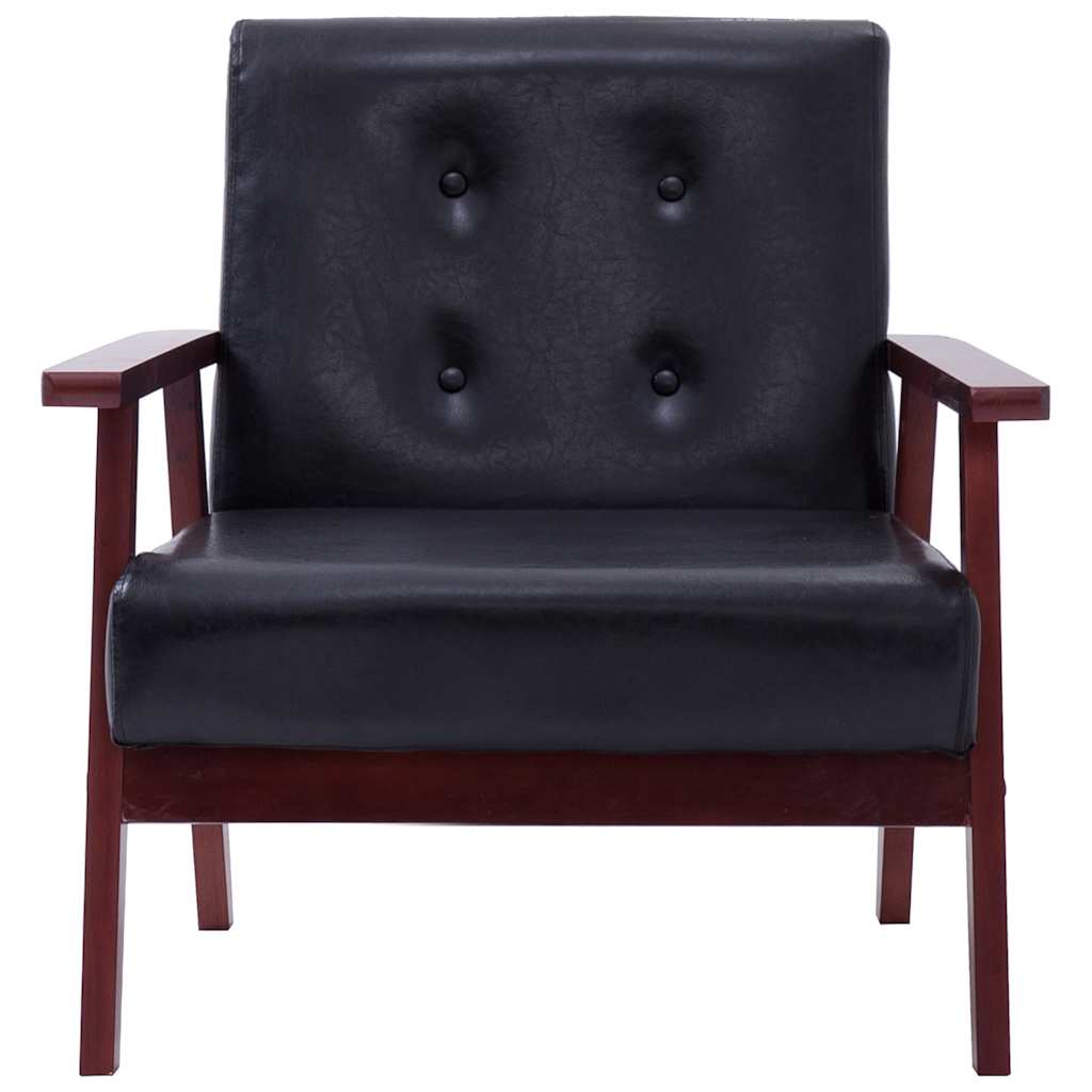 Set di Divani 3 pz Nero in Similpelle | homemem39