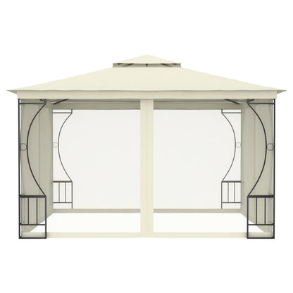 Gazebo con Rete 300x300x265 cm Crema - homemem39