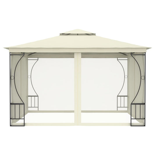 Gazebo con Rete 300x300x265 cm Crema - homemem39