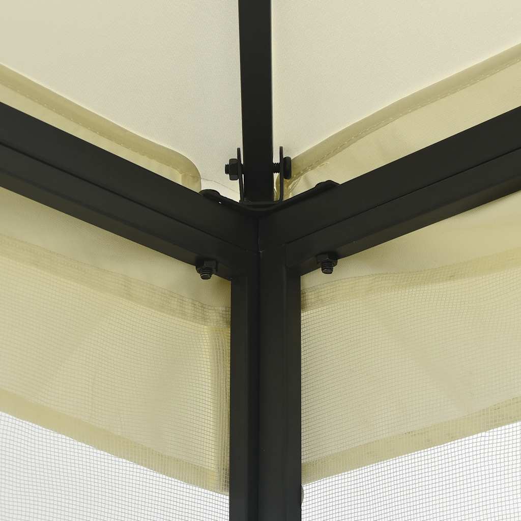 Gazebo con Rete 300x300x265 cm Crema