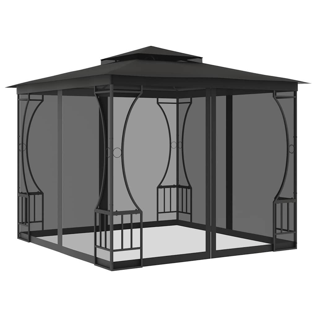 Gazebo con Rete 300x300x265 cm Antracite
