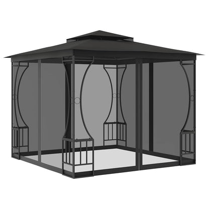 Gazebo con Rete 300x300x265 cm Antracite