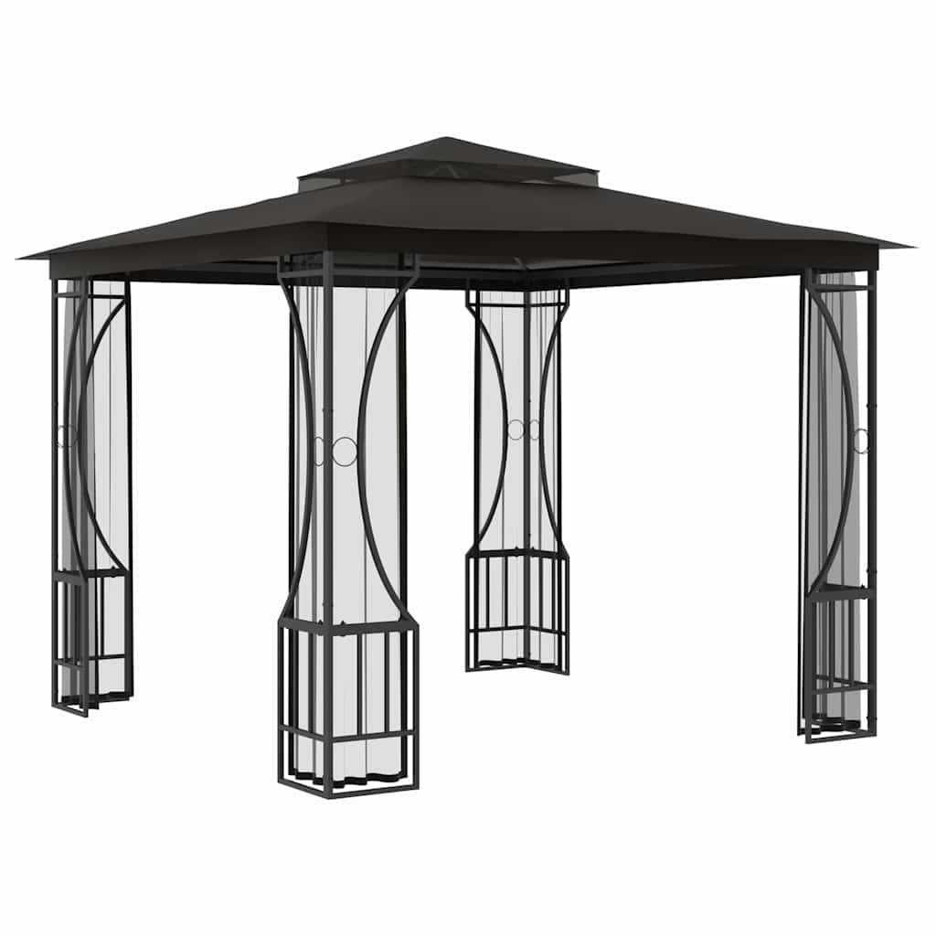 Gazebo con Rete 300x300x265 cm Antracite