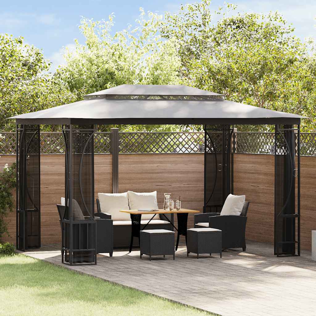 Gazebo con Rete 300x400x265 cm Antracite