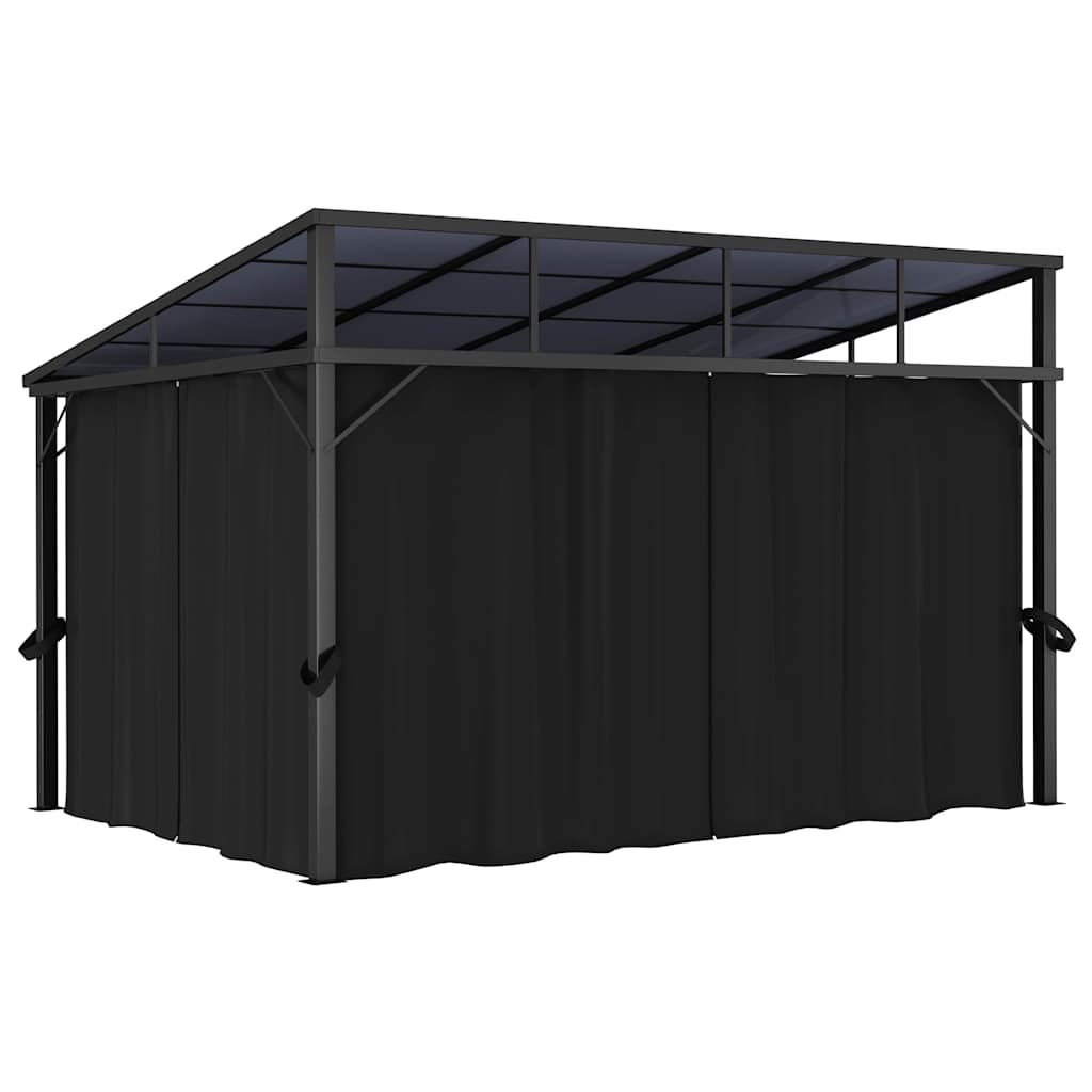 Gazebo con Tenda 405x294x244 cm Antracite | homemem39
