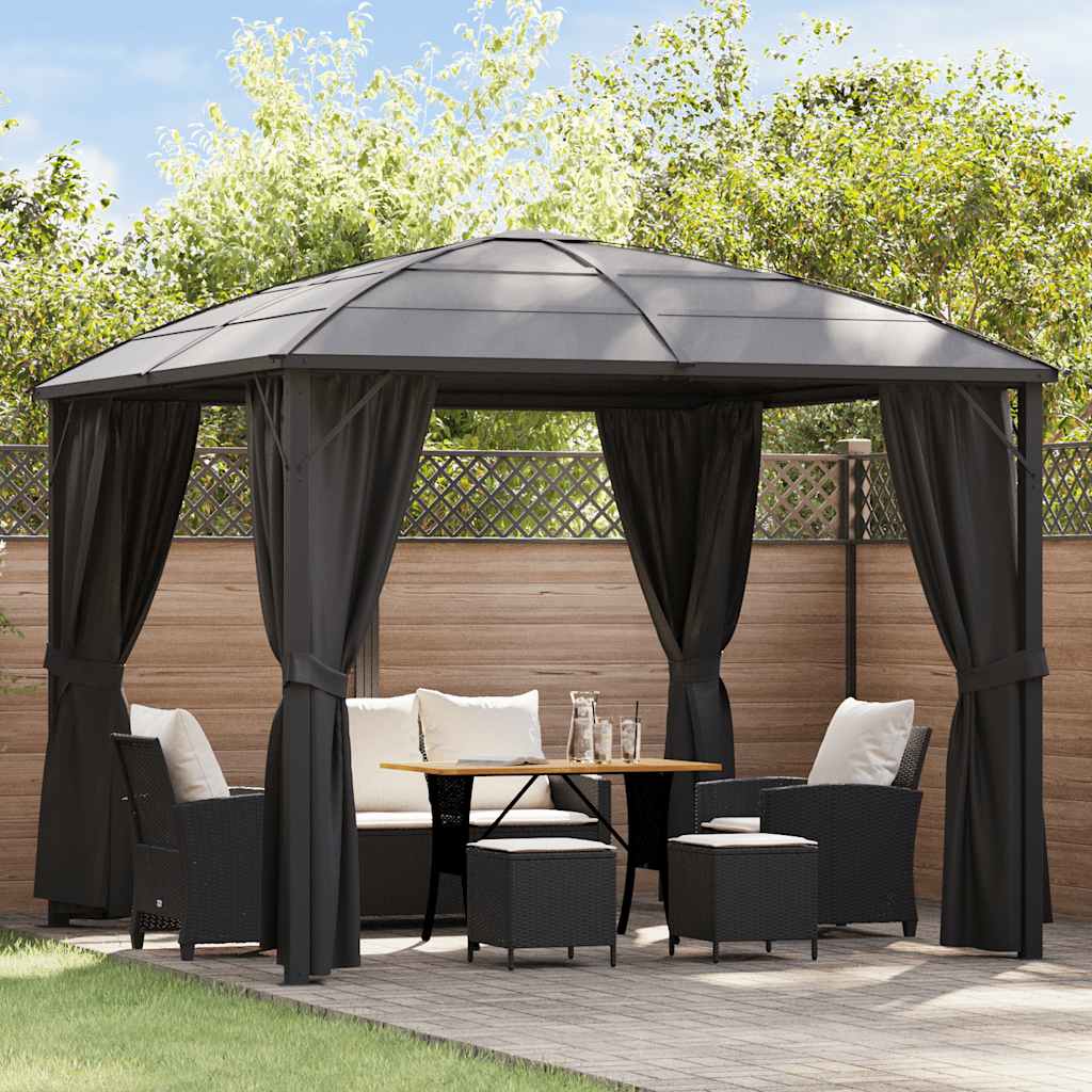 Gazebo con Tende 300x300x265 cm Antracite