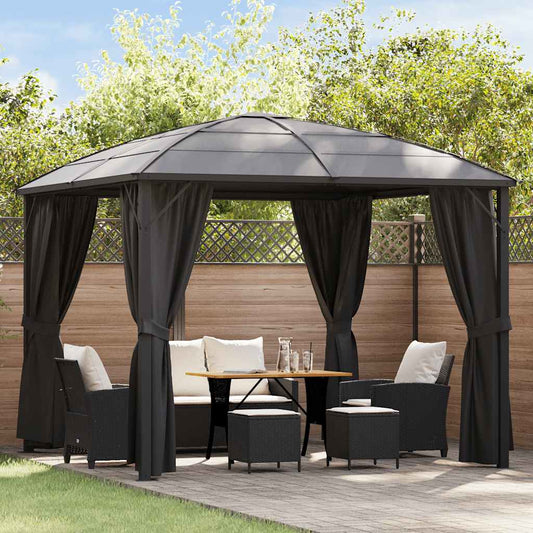 Gazebo con Tende 300x300x265 cm Antracite