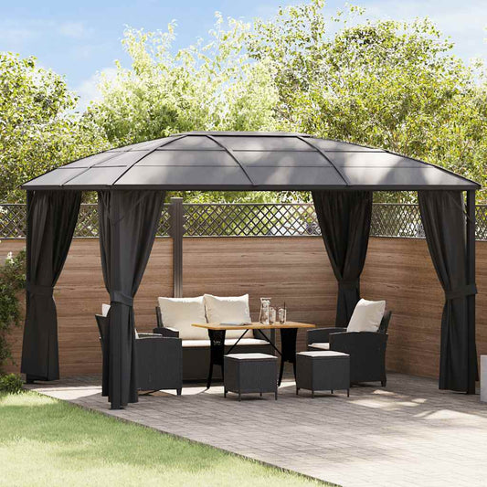 Gazebo con Tende 400x300x265 cm Antracite