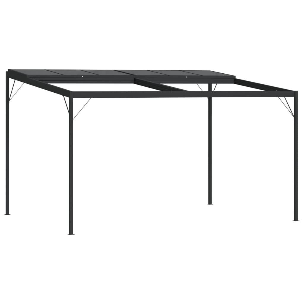 Gazebo con Tetto Antracite 4x3x2,5 m in Alluminio e Acciaio | homemem39