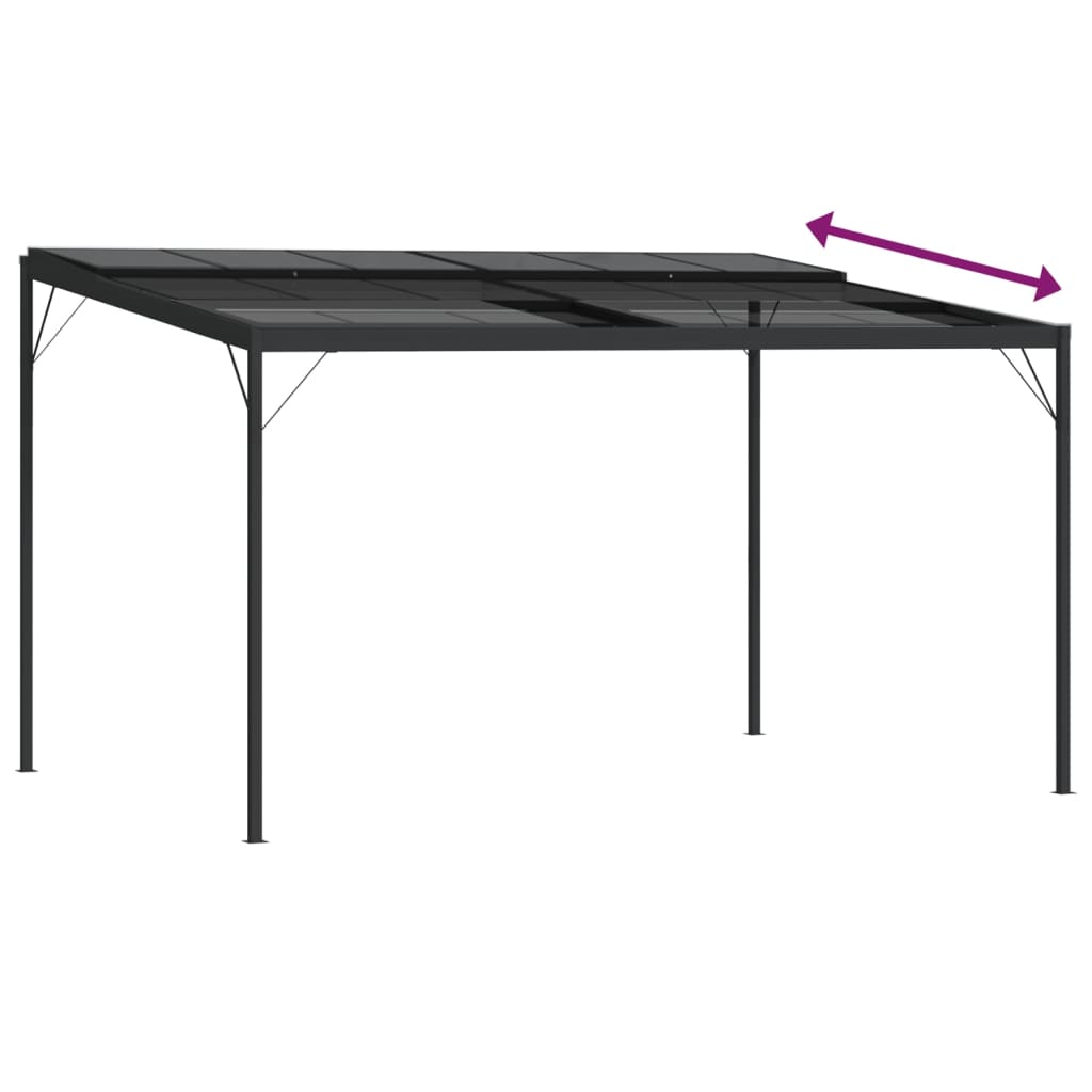 Gazebo con Tetto Antracite 4x3x2,5 m in Alluminio e Acciaio | homemem39