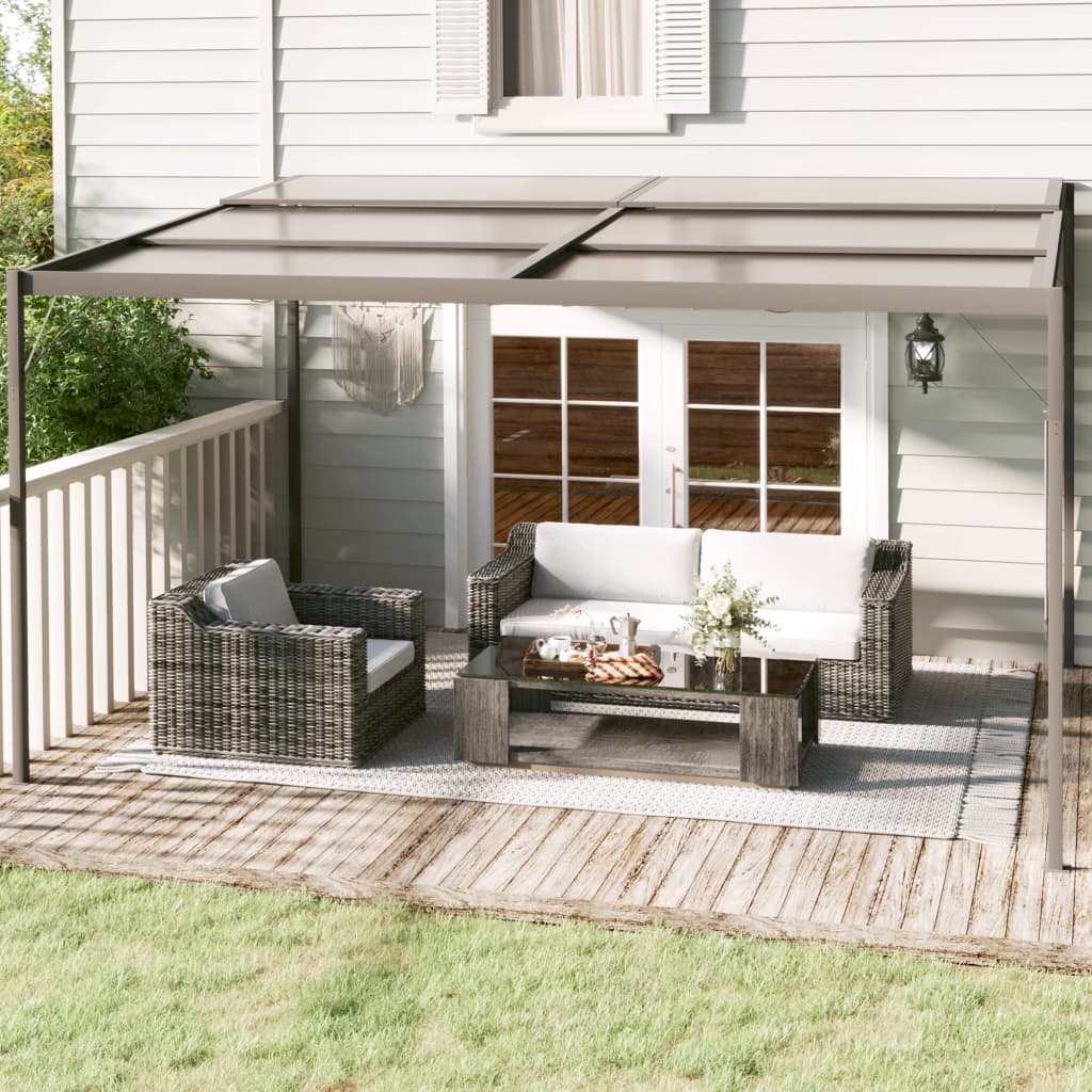 Gazebo con Tetto Antracite 4x3x2,5 m in Alluminio e Acciaio | homemem39