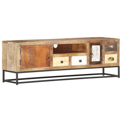 Mobile Porta TV 120x30x40 cm in Legno Massello di Recupero - homemem39