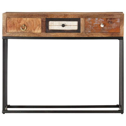 Tavolo Consolle Oro 90x30x75 cm in Legno Massello di Recupero - homemem39