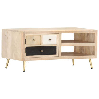 Tavolino da Salotto 90x45x40 cm in Legno Massello di Mango | homemem39