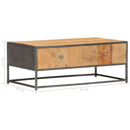 Tavolino da Salotto 90x50x35 cm in Legno Massello di Recupero | homemem39