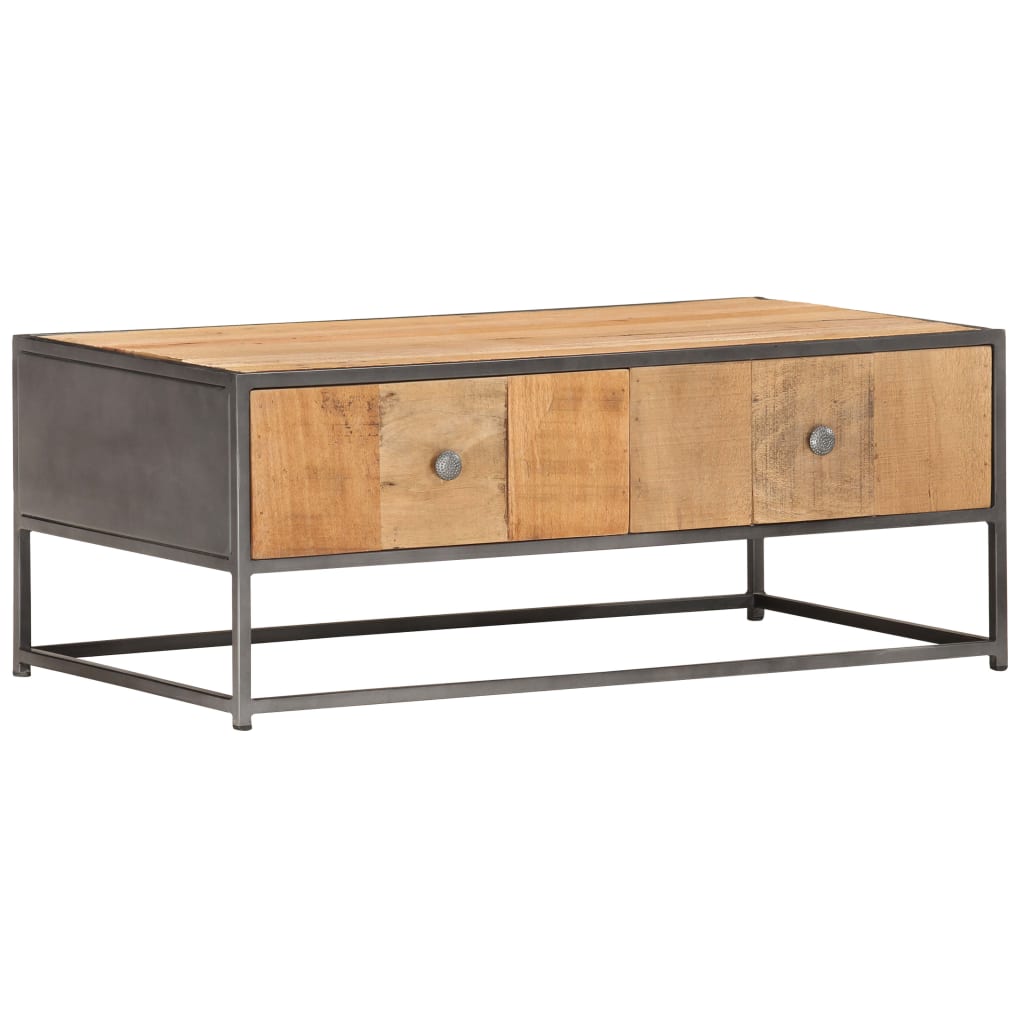 Tavolino da Salotto 90x50x35 cm in Legno Massello di Recupero | homemem39