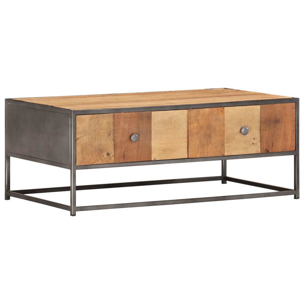 Tavolino da Salotto 90x50x35 cm in Legno Massello di Recupero | homemem39