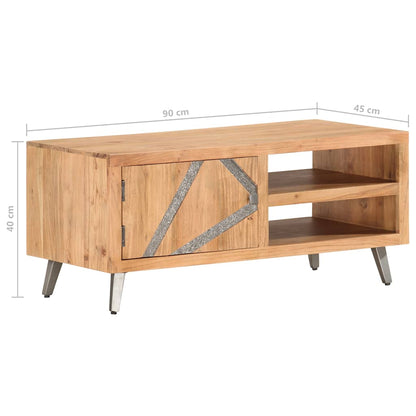 Tavolino da Caffè 90x45x40 cm in Legno Massello di Acacia | homemem39