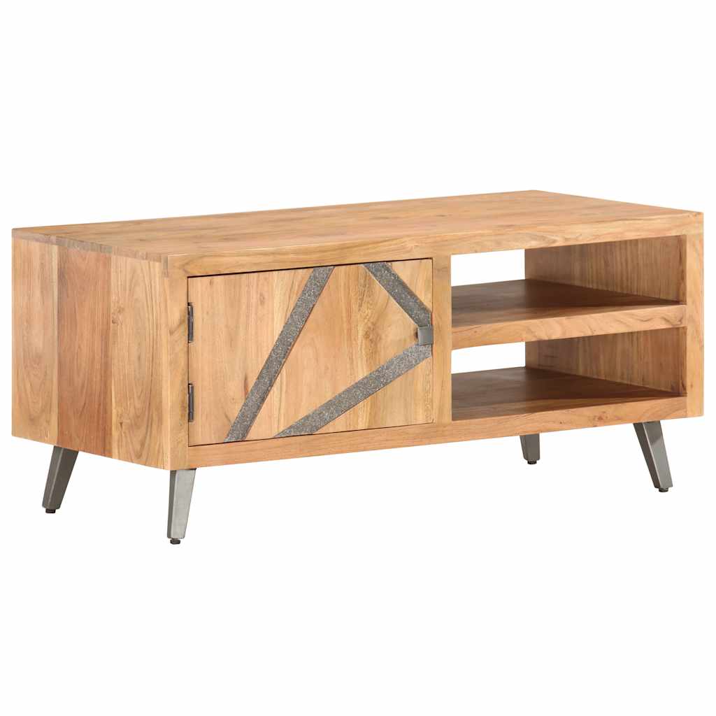 Tavolino da Caffè 90x45x40 cm in Legno Massello di Acacia | homemem39