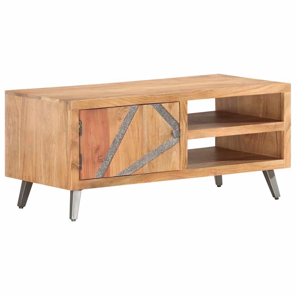 Tavolino da Caffè 90x45x40 cm in Legno Massello di Acacia