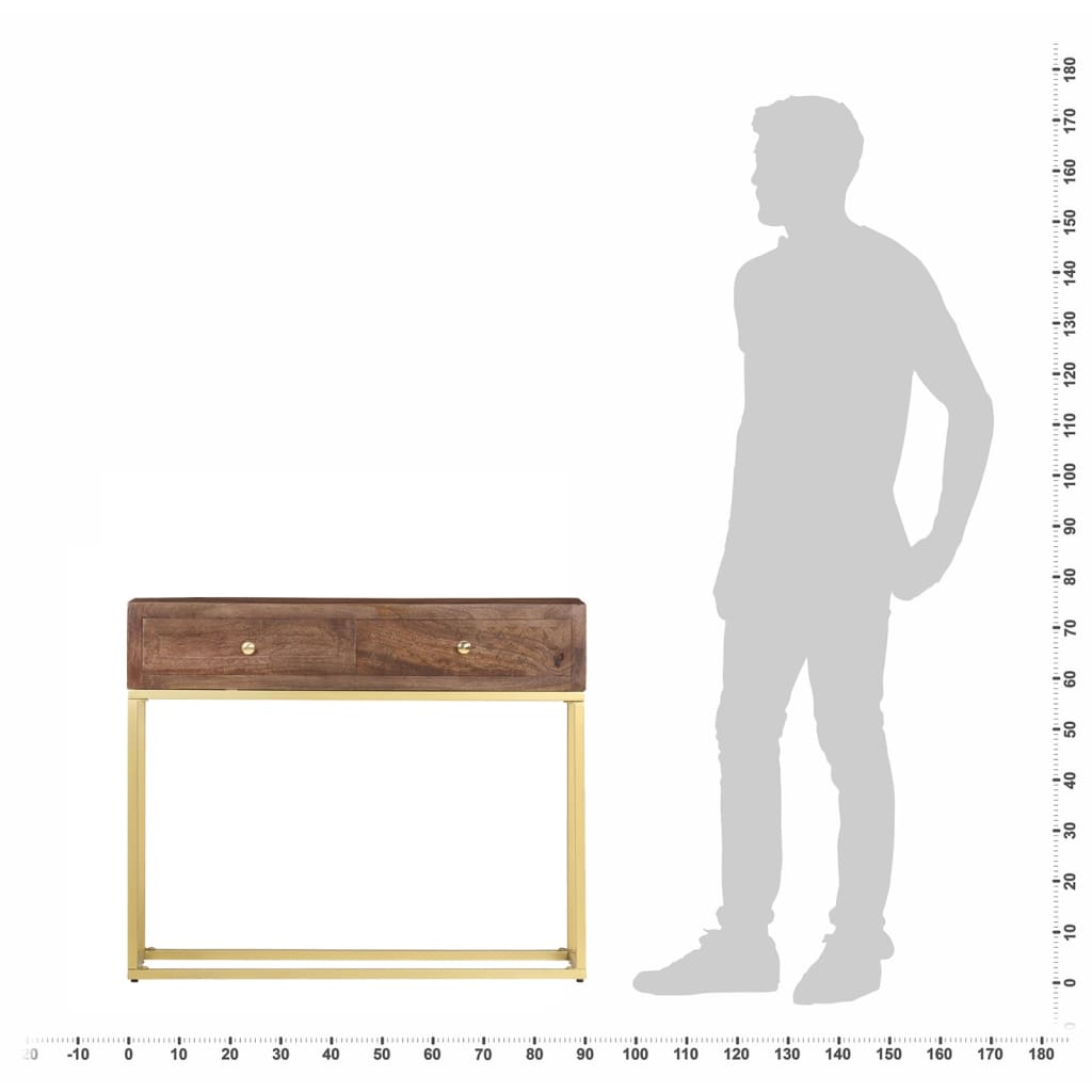 Tavolo Consolle 90x30x75 cm in Legno Massello di Mango