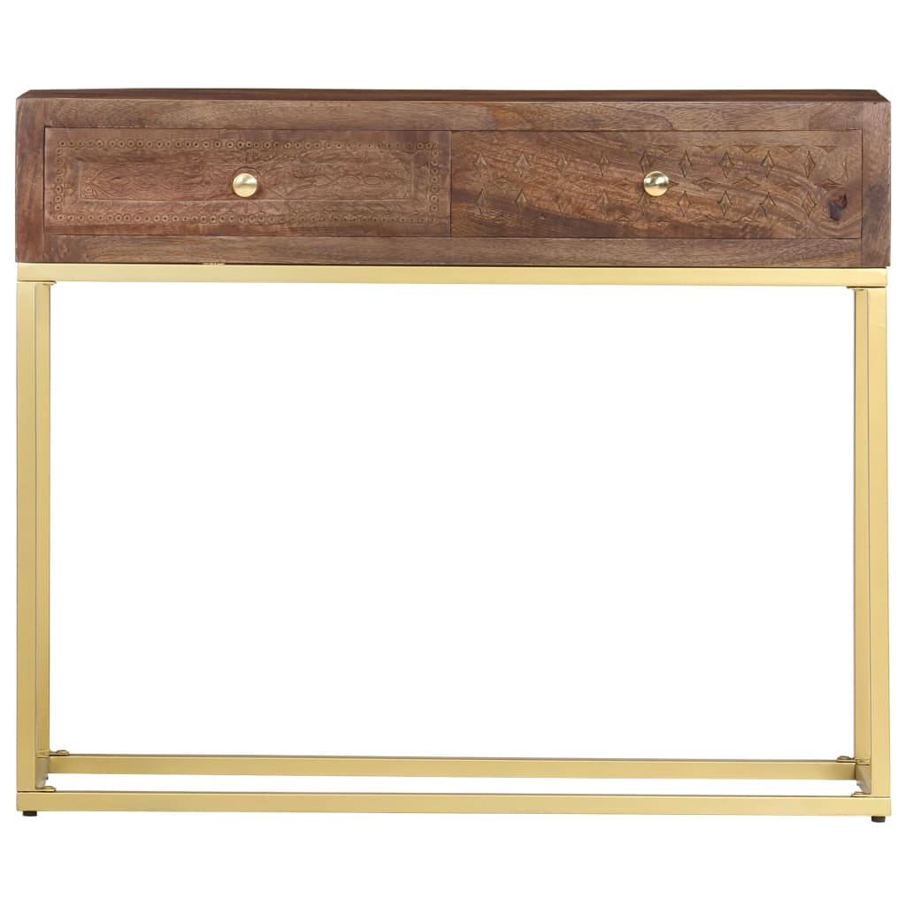 Tavolo Consolle 90x30x75 cm in Legno Massello di Mango - homemem39