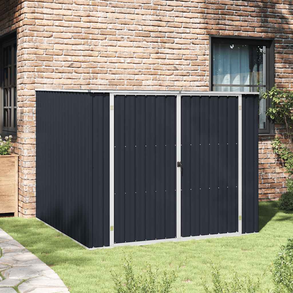 Anthracite Garden Shed 195x198x159 cm in Galvanized Steel